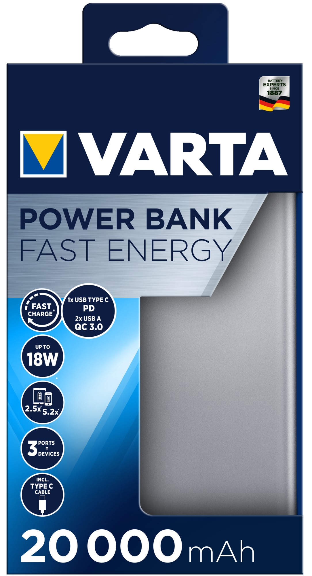 VARTA POWERBANK FAST ENERGY 20000mAh VARTA